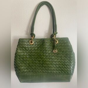 NWOT Brahmin Hunter Green Braided Handbag
